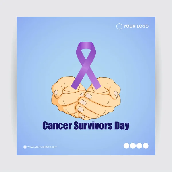 がん生存者の日のバナーのベクトルイラストの概念 — ストックベクタ