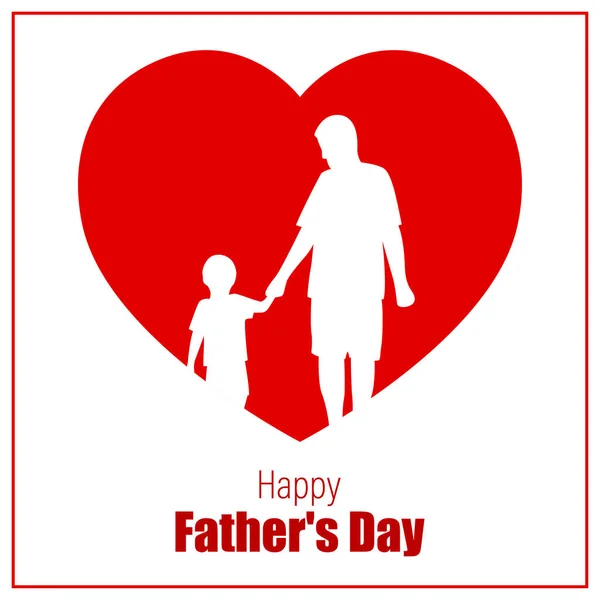 Vector Illustration Concept Happy Fathers Day Greeting — Stock Vector