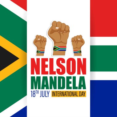 Nelson Mandela Uluslararası Günü için Vektör illüstrasyonu