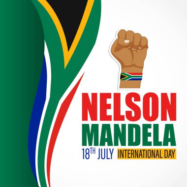 Nelson Mandela Uluslararası Günü için Vektör illüstrasyonu