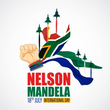Nelson Mandela Uluslararası Günü için Vektör illüstrasyonu