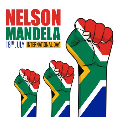 Nelson Mandela Uluslararası Günü için Vektör illüstrasyonu