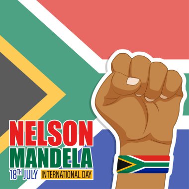 Nelson Mandela Uluslararası Günü için Vektör illüstrasyonu