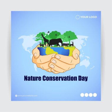 Dünya Doğa Koruma Günü afişi için vektör illüstrasyonu