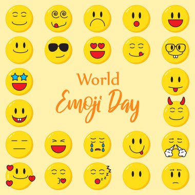 Dünya Emoji Günü için Vektör illüstrasyonu