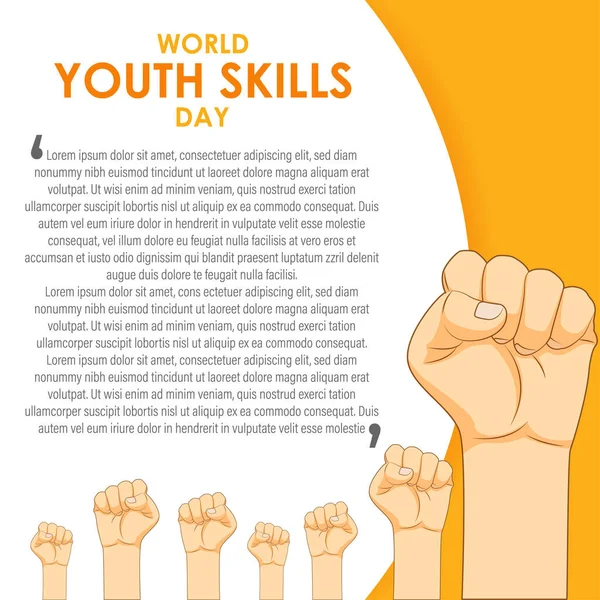 Ilustracja Wektor Światowy Dzień Umiejętności Młodzieży — Wektor stockowy