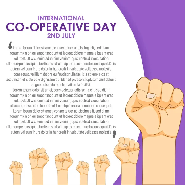 Vector Illustration International Cooperative Day — Stock vektor