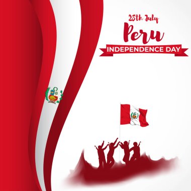 Peru 'nun bağımsızlık günü için vektör illüstrasyonu