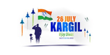 Kargil Vijay Diwas bayrağı için vektör illüstrasyonu