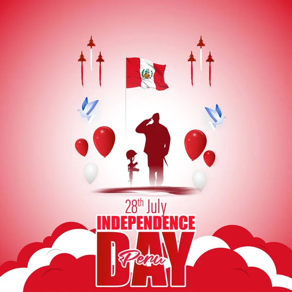 Ilustración Vectorial Para Día Independencia Perú — Archivo Imágenes Vectoriales