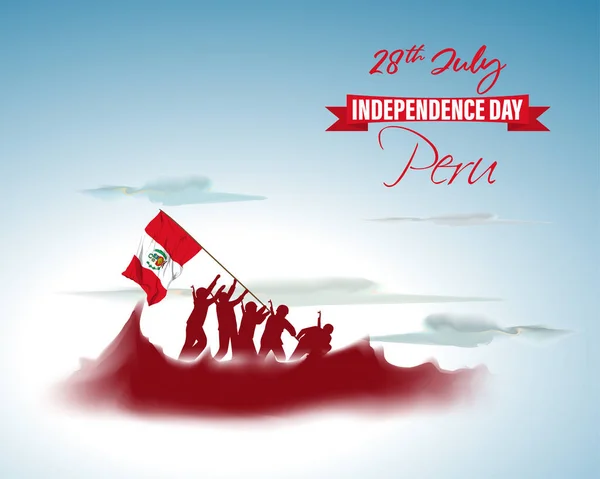 Ilustración Vectorial Para Día Independencia Perú — Vector de stock