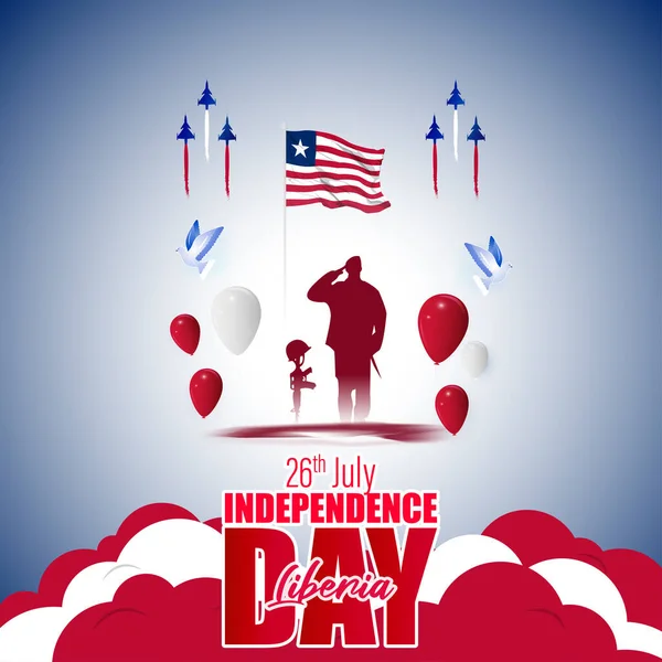 Ilustración Vectorial Para Día Independencia Liberia — Vector de stock
