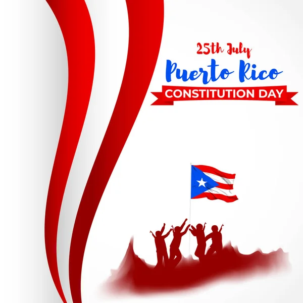 Vector Illustration Puerto Rico Constitution Day — ストックベクタ