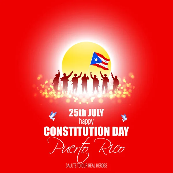 Vector Illustration Puerto Rico Constitution Day — ストックベクタ