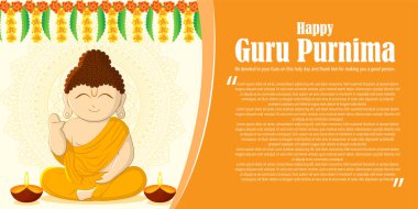 Guru Purnima festivali için vektör illüstrasyonu