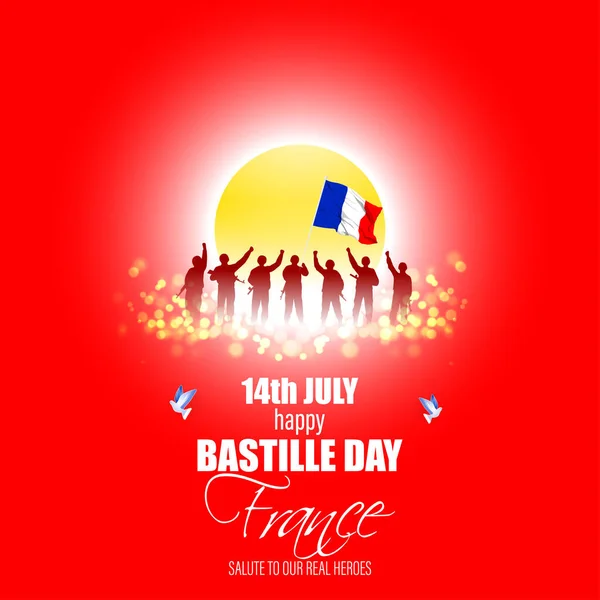 Ilustração Vetorial Para Dia França Bastille — Vetor de Stock