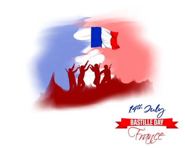 Ilustración Vectorial Para Francia Día Bastilla — Vector de stock