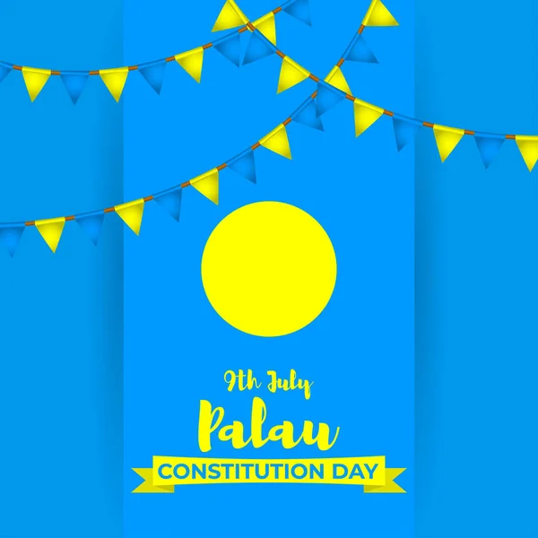 Векторна Ілюстрація Прапора Конституційного Дня Палау — стоковий вектор