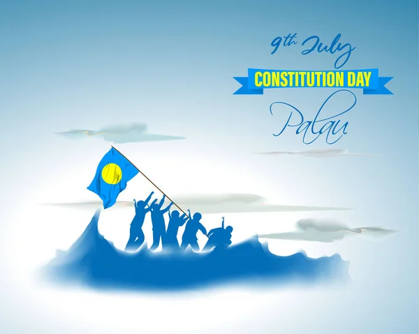 Векторна Ілюстрація Прапора Конституційного Дня Палау — стоковий вектор