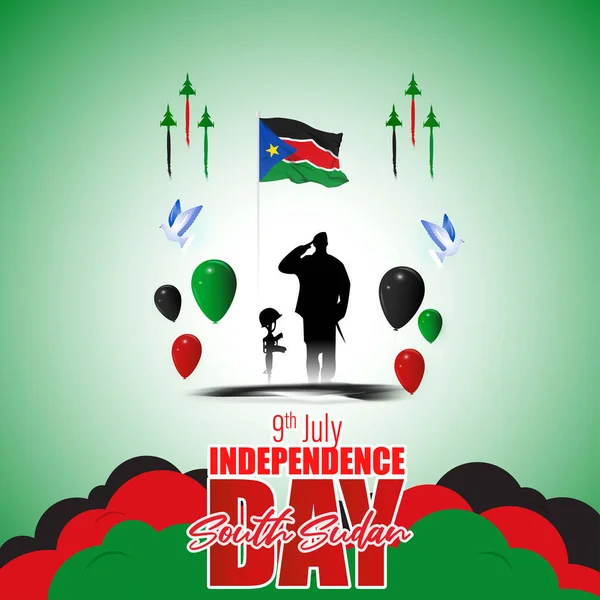Διανυσματική Απεικόνιση Για Την Ημέρα Ανεξαρτησίας Του Νότιου Σουδάν — Διανυσματικό Αρχείο