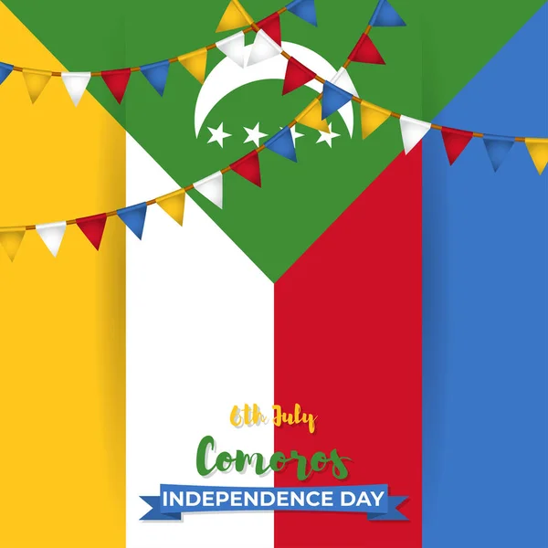Ilustración Vectorial Para Día Independencia Comoras — Archivo Imágenes Vectoriales