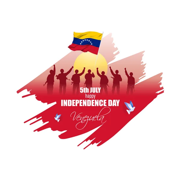 Ilustración Vectorial Para Día Independencia Venezuela — Vector de stock