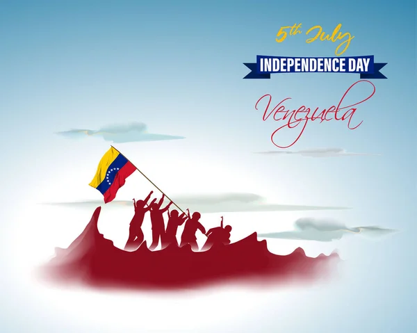 Ilustração Vetorial Para Dia Independência Venezuela —  Vetores de Stock