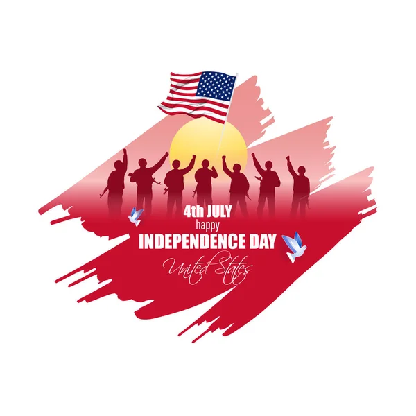 Vector Illustration Independence Day 4Th July — Stockvector