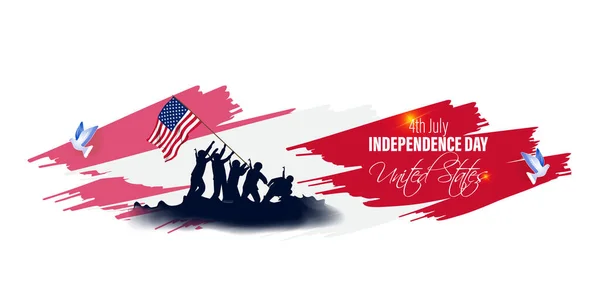 Εικονογράφηση Διάνυσμα Για Την Ημέρα Ανεξαρτησίας Των Ηπα Ιουλίου — Διανυσματικό Αρχείο