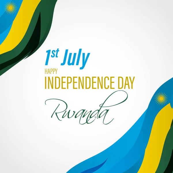 Vector Illustration Rwanda Independence Day Banner — Wektor stockowy
