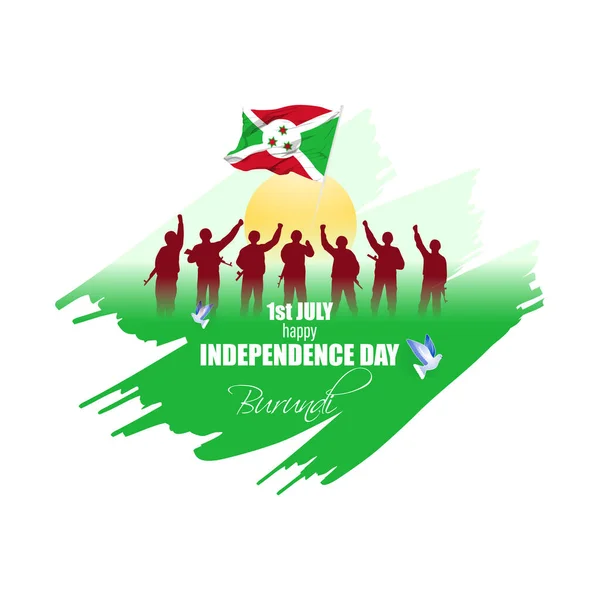 Vector Illustration Burundi Independence Day Banner — Vettoriale Stock