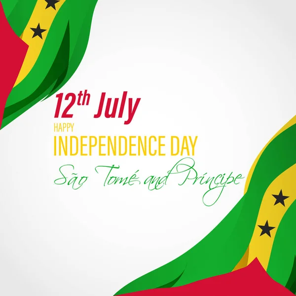 Vector Illustration Sao Tome Principe Independence Day Banner — Archivo Imágenes Vectoriales