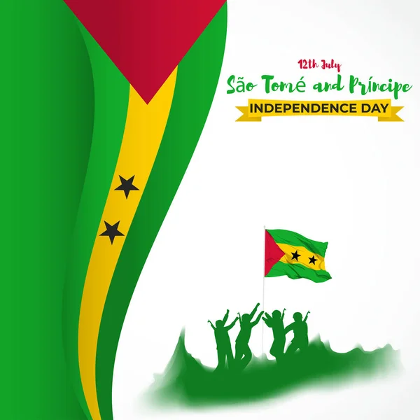 Vector Illustration Sao Tome Principe Independence Day Banner — Image vectorielle