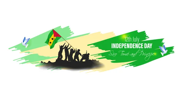 Vector Illustration Sao Tome Principe Independence Day Banner — Stock Vector