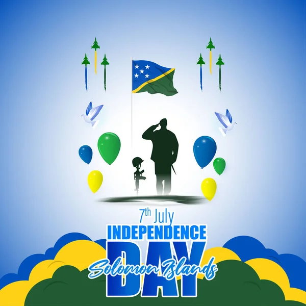 Ilustración Vectorial Para Día Independencia Las Islas Salomón — Vector de stock