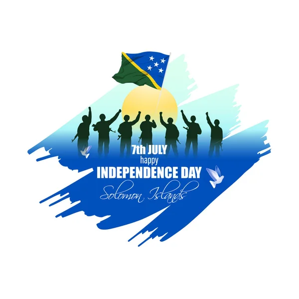 Vector Illustration Solomon Islands Independence Day — Vettoriale Stock