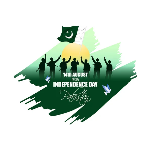 Vector Illustration Pakistan Independence Day — Stock Vector