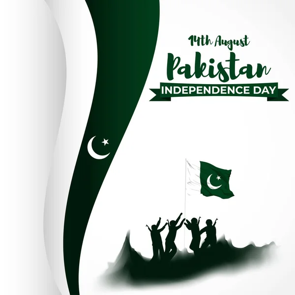 Vector Illustration Pakistan Independence Day — Stock Vector