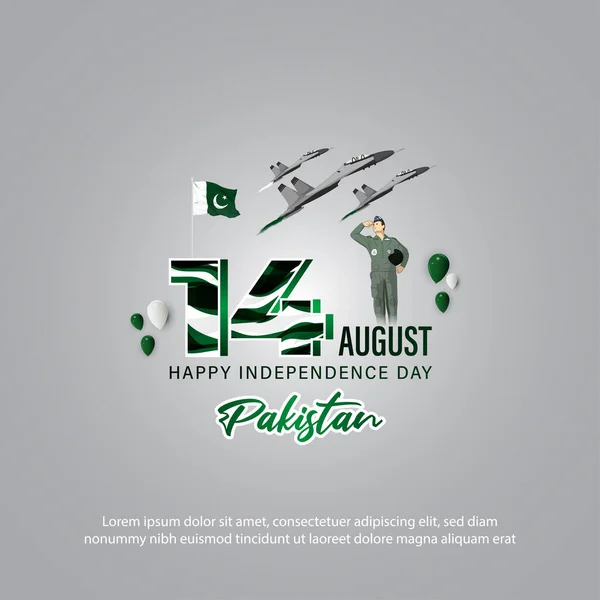 Εικονογράφηση Φορέα Για Την Ημέρα Ανεξαρτησίας Του Πακιστάν — Διανυσματικό Αρχείο