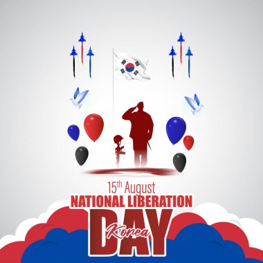 Kore 'nin Ulusal Kurtuluş Günü için Vektör illüstrasyonu