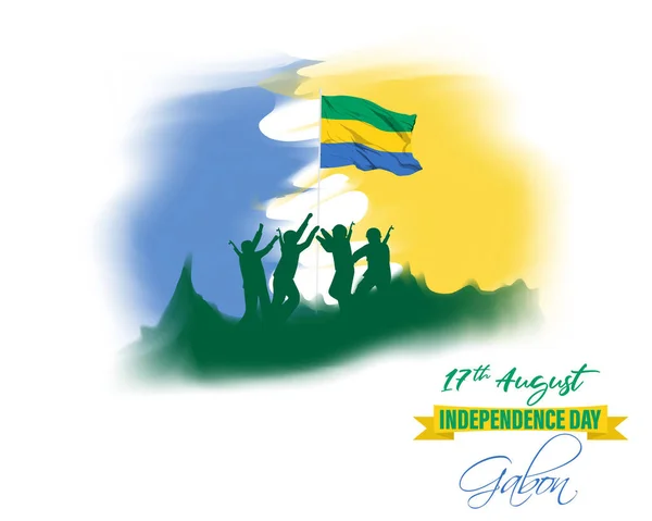 Ilustración Vectorial Para Día Independencia Gabón — Archivo Imágenes Vectoriales