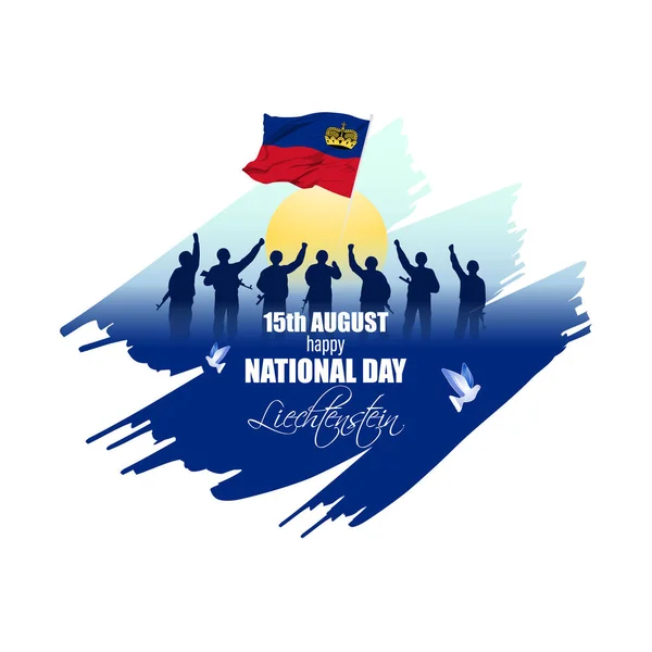 Vector Illustration Liechtenstein National Day — Vettoriale Stock