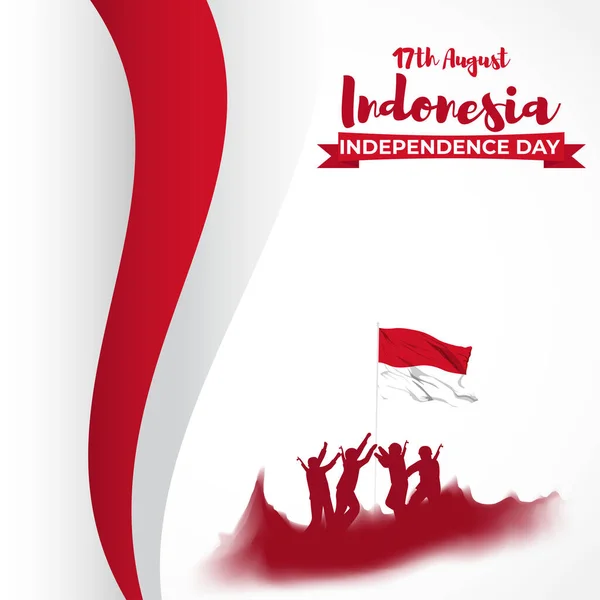 Ilustración Vectorial Para Día Independencia Indonesia — Vector de stock