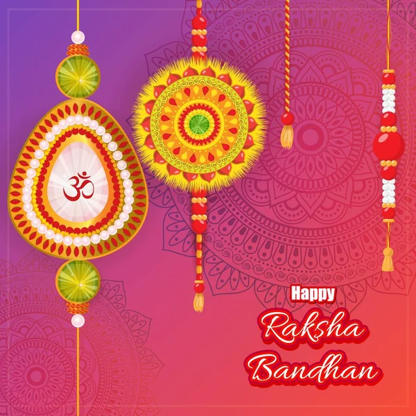 Vector Illustration Indian Festival Raksha Bandhan Greeting — Vector de stock