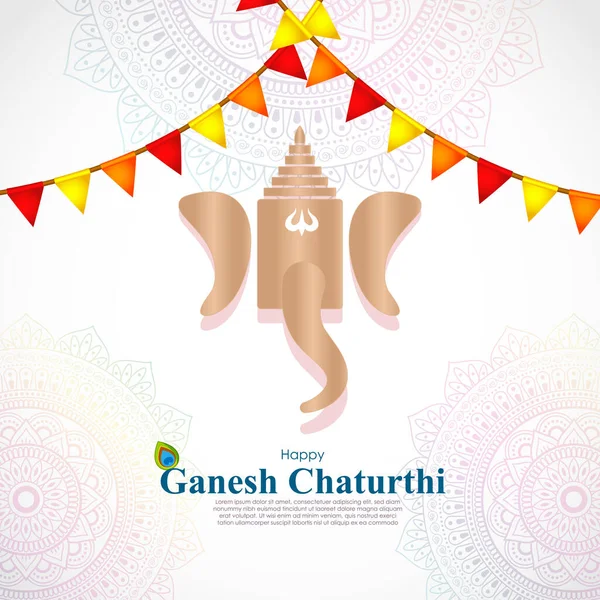 Vector Illustration Concept Ganesh Chaturthi Festival Greeting —  Vetores de Stock