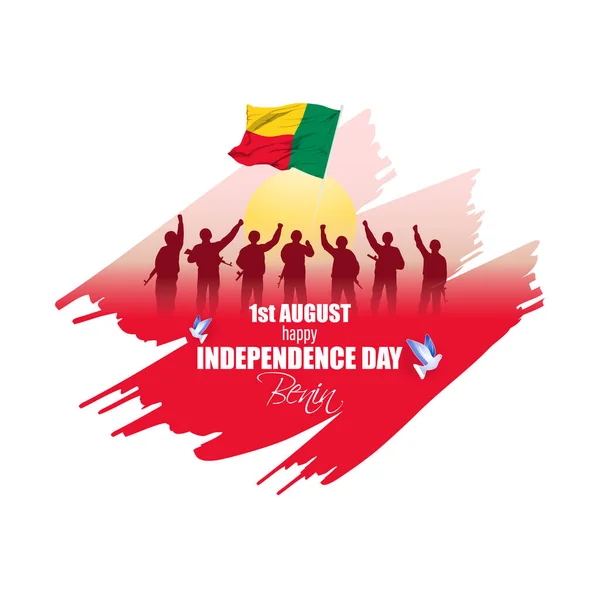 Vector Illustration Benin Independence Day — Archivo Imágenes Vectoriales