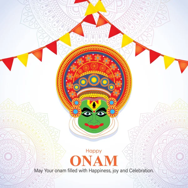 Векторная Иллюстрация Приветствия Happy Onam — стоковый вектор