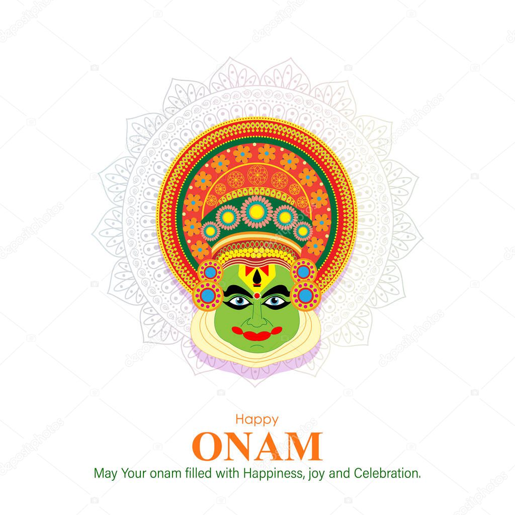 Vector illustration for Happy Onam greeting