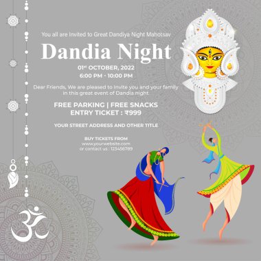 Vector illustration for Dandiya Night party invitation card