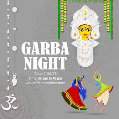 Vector illustration for Dandiya Night party invitation card